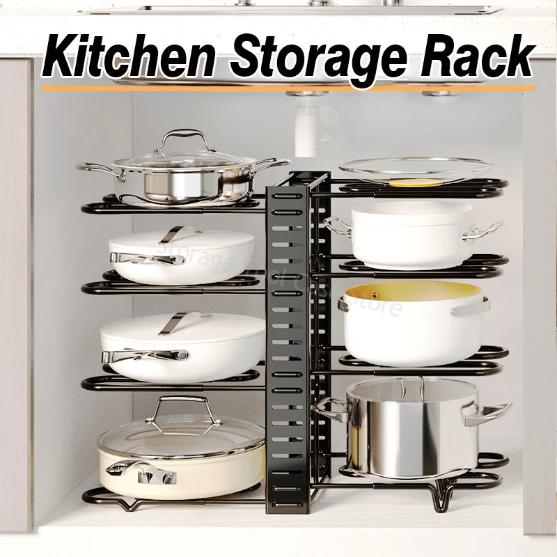 Kitchen Rack Adjustable Pan Pot Rack